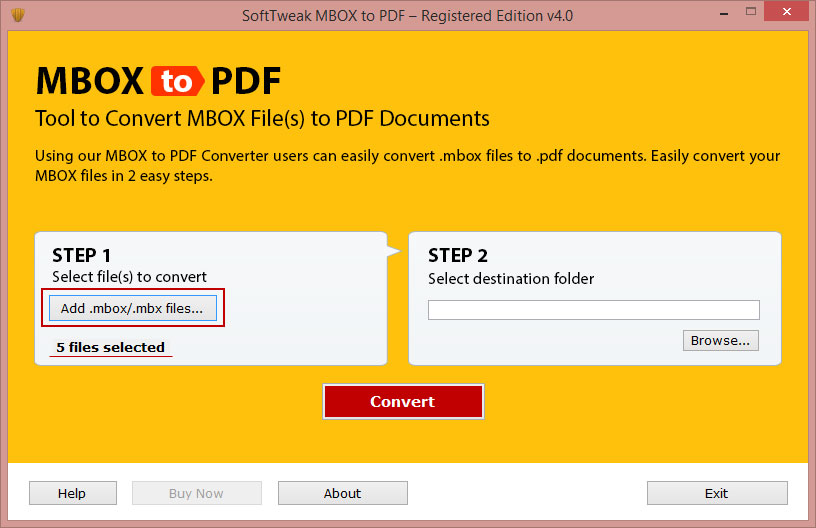 Error-Free MBOX to PDF Tool by SoftTweak Inc