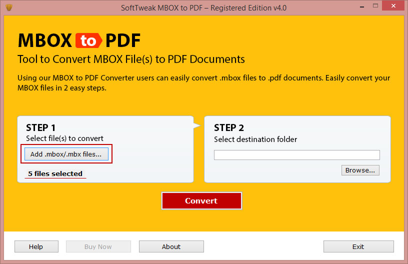 SoftTweak MBOX to PDF screenshot