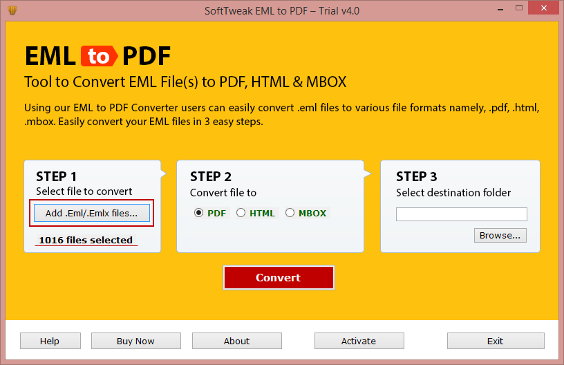 EML to PDF Converter screenshot