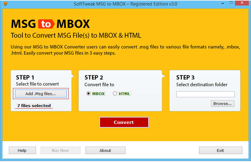 SoftTweak MSG to MBOX screenshot
