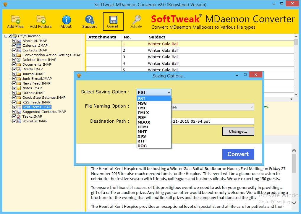 SoftTweak MDaemon Converter screenshot